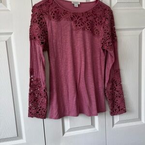Sundance long sleeved crocheted top